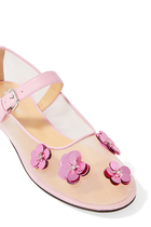 حذاء بالرينا مزين بزهور قماش شبكي للأطفال